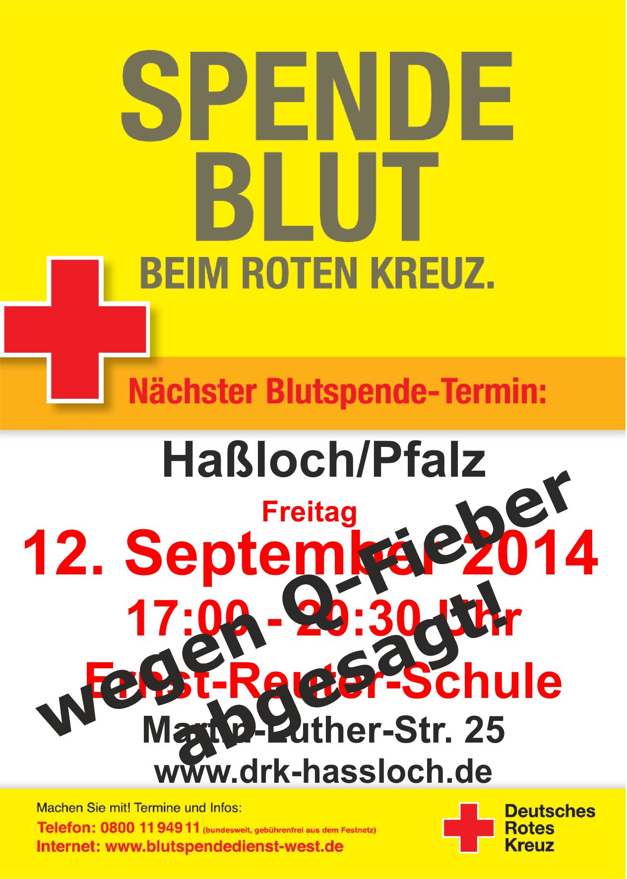 Blutspende abgesagt