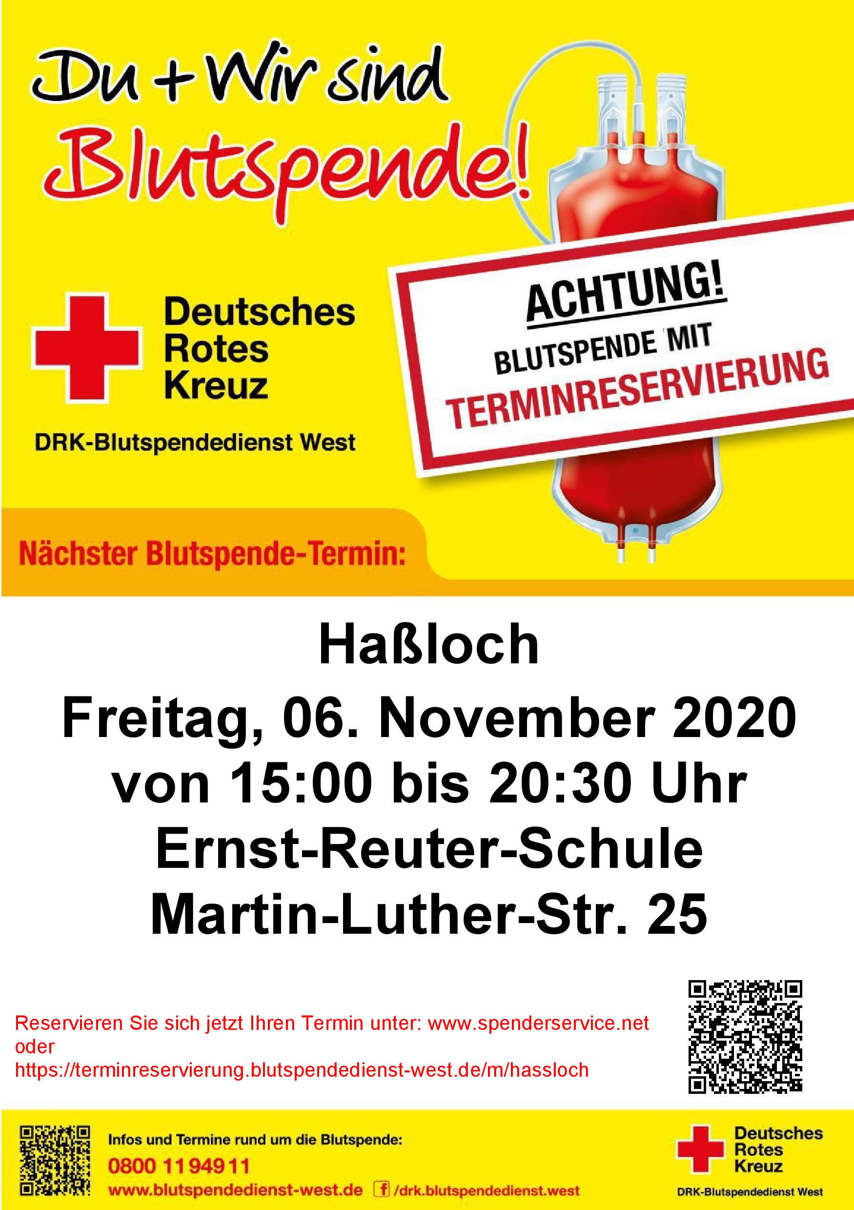 Haßloch: Aufruf zur Blutspende am 06. November 2020 – DRK Ortsverein ...