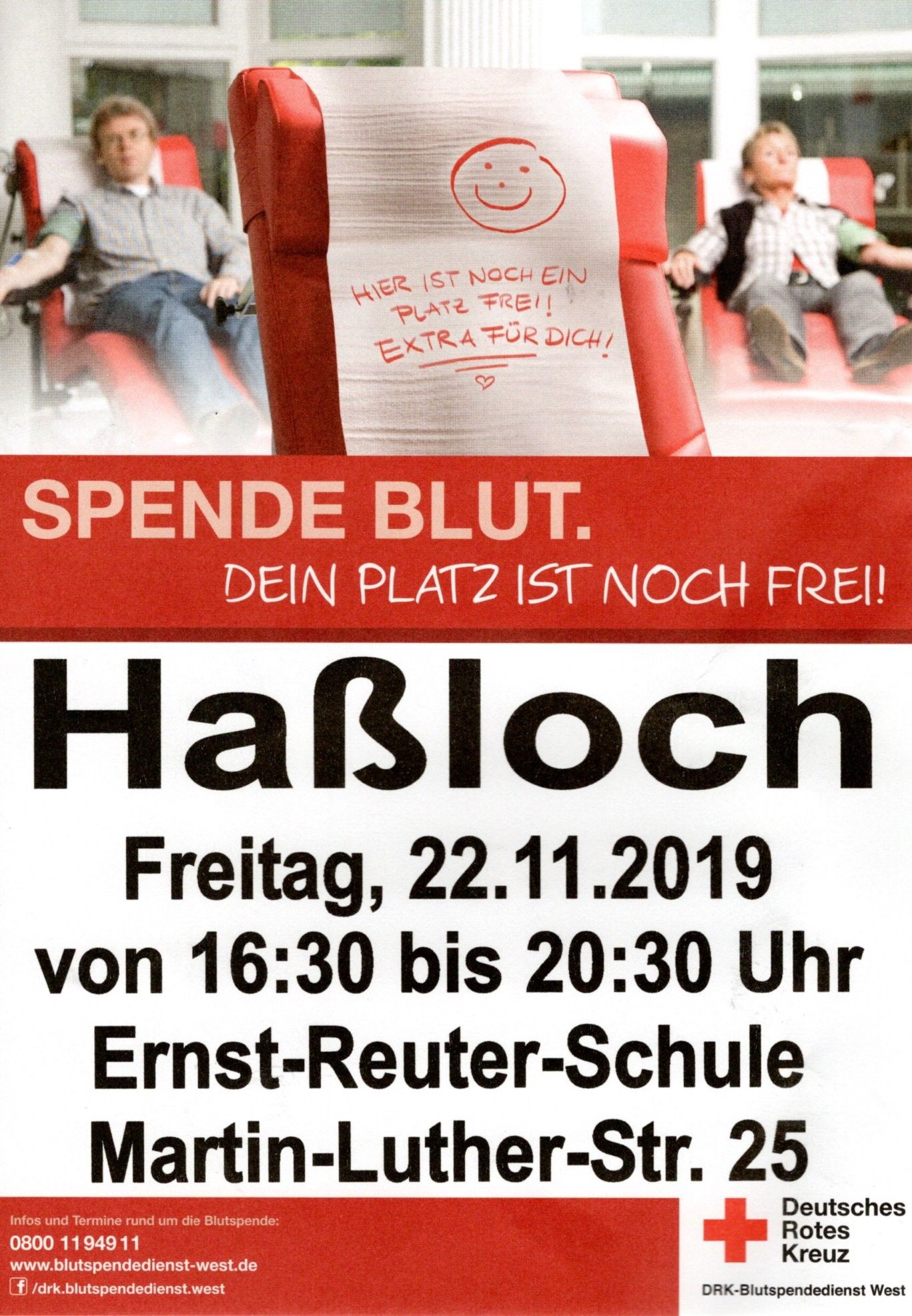 Einladung zur Blutspende in Haßloch am 22.11.2019